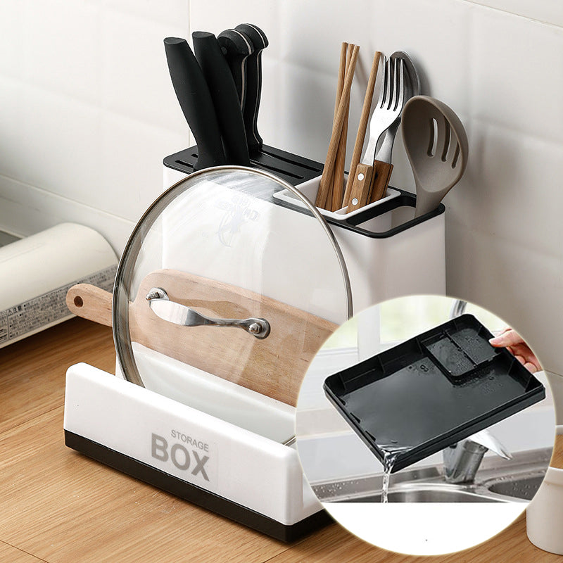 PEPTAM Kitchen Knife & Tableware Storage Holder Rack – Space Saving Cabinet Organizer for Utensils