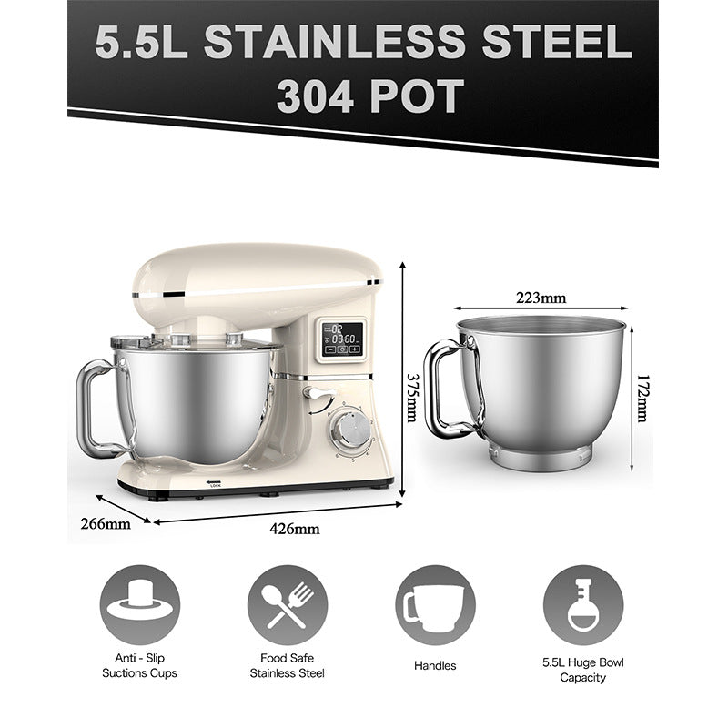 PEPTAM Electric Flour Mixer – Household Kitchen Dough Mixer for Baking