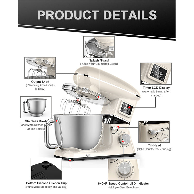 PEPTAM Electric Flour Mixer – Household Kitchen Dough Mixer for Baking