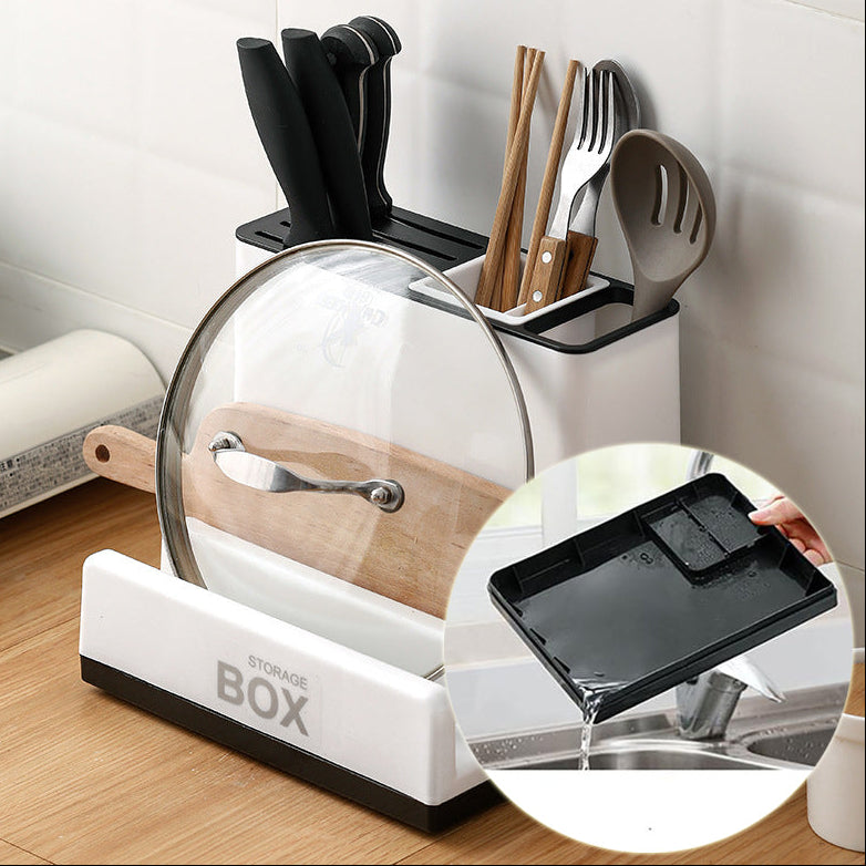Kitchen Knife & Tableware Storage Holder Rack – Space Saving Cabinet Organizer for Utensils